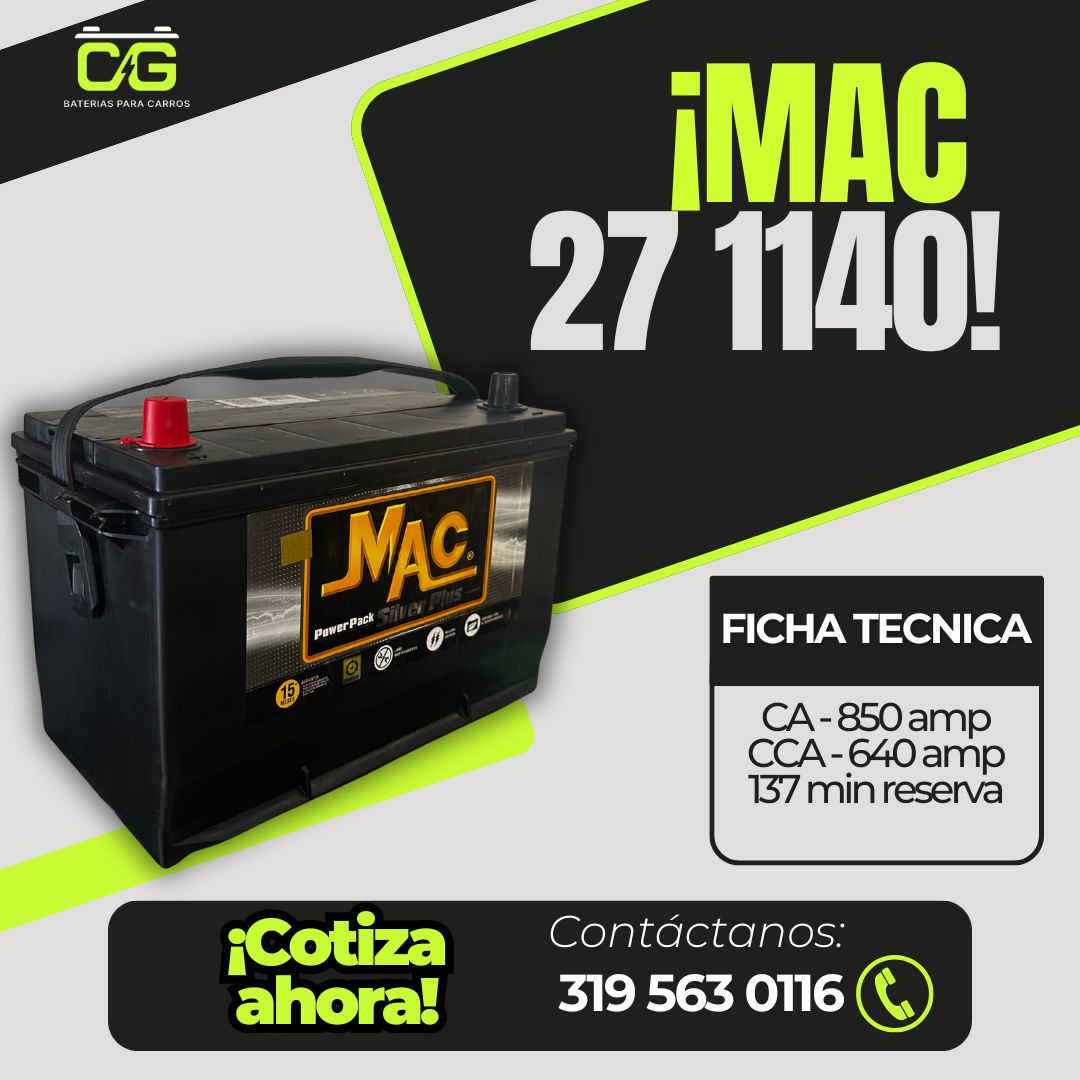 27 1140 MAC BATERIA PARA CARRO MAC 27 - 1140 - Imagen 1